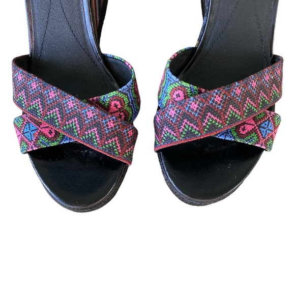 Geox Respira Janira Multicolor Crisscross Wedge Platform Sandals - 9 - Picture 7 of 16